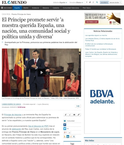 El Príncipe promete servir 'a nuestra querida España, una nación, una comunidad social y política unida y diversa' - El Mundo